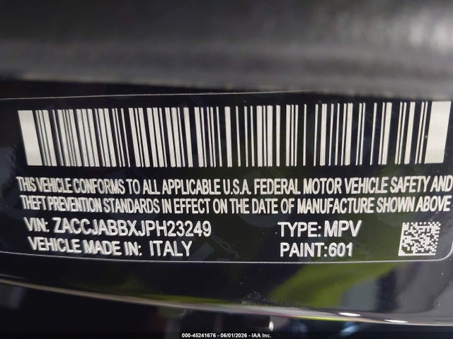 Aukcja sprzedaży 2018 Jeep Renegade Latitude Fwd, vin: ZACCJABBXJPH23249, numer aukcji: 45241676