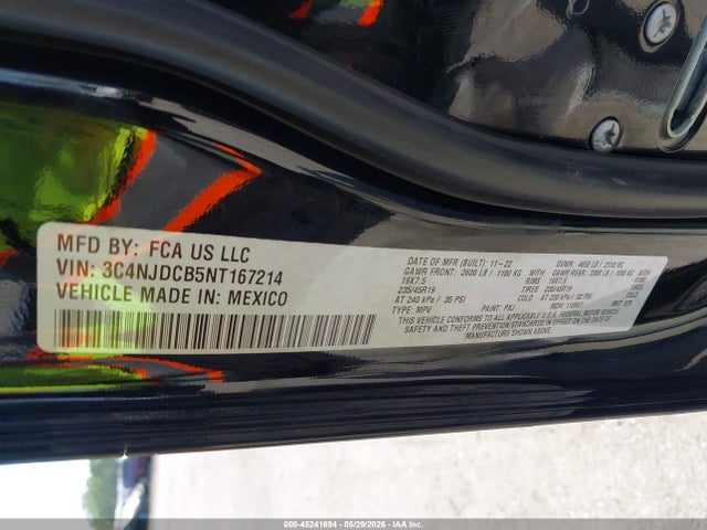 2022 Jeep Compass High Altitude 4x4 მანქანა იყიდება აუქციონზე, vin: 3C4NJDCB5NT167214, აუქციონის ნომერი: 45241694