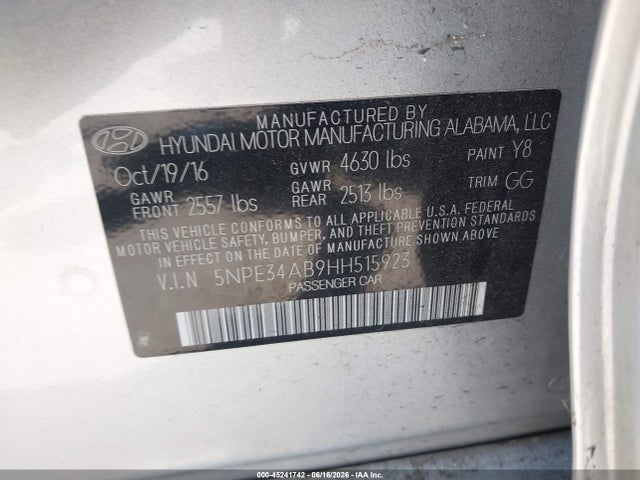 5NPE34AB9HH515923 Hyundai Sonata Sport 2.0t