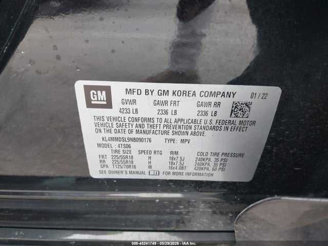 Aukcja sprzedaży 2022 Buick Encore Gx Fwd Select, vin: KL4MMDSL9NB090176, numer aukcji: 45241749