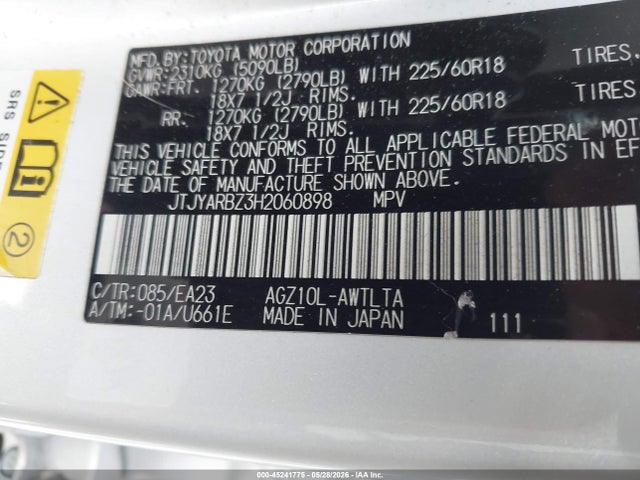 Lexus NX 200T 2017 JTJYARBZ3H2060898 Image 9