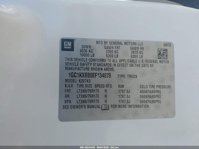 1GC1KXE80EF134078 Chevrolet Silverado 2500hd Lt