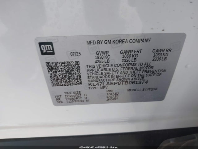 Продаж на аукціоні авто 2026 Buick Envista Preferred Fwd, vin: KL47LAEP8TB061374, номер лоту: 45242033