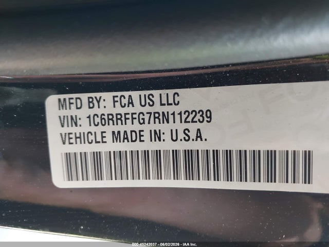 2024 Ram 1500 Big Horn  4x4 5'7 Box მანქანა იყიდება აუქციონზე, vin: 1C6RRFFG7RN112239, აუქციონის ნომერი: 45242037