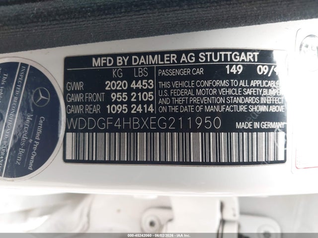 WDDGF4HBXEG211950 Mercedes-Benz C 250 Sport