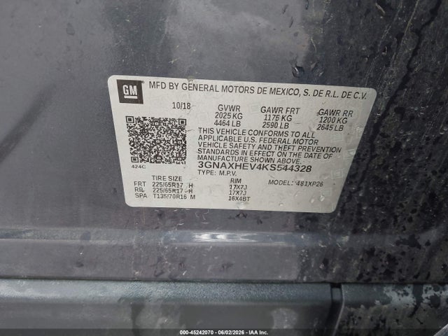 Chevrolet EQUINOX LS 2019 3GNAXHEV4KS544328 Image 9