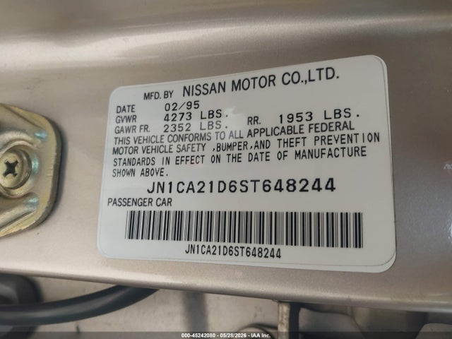 Aukcja sprzedaży 1995 Nissan Maxima Gle/gxe/se, vin: JN1CA21D6ST648244, numer aukcji: 45242080
