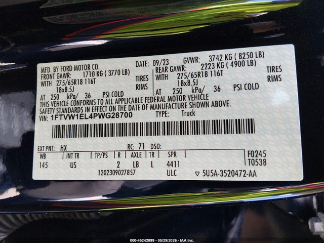 Ford F-150 Lightning Xlt 2023 1FTVW1EL4PWG28700 Image 9