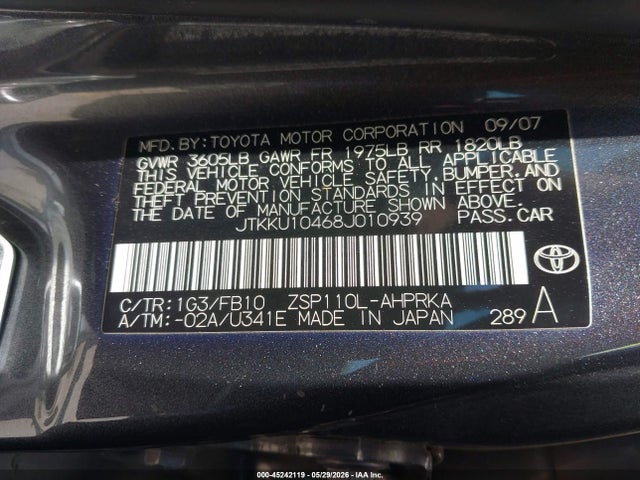 Продаж на аукціоні авто 2008 Scion Xd, vin: JTKKU10468J010939, номер лоту: 45242119