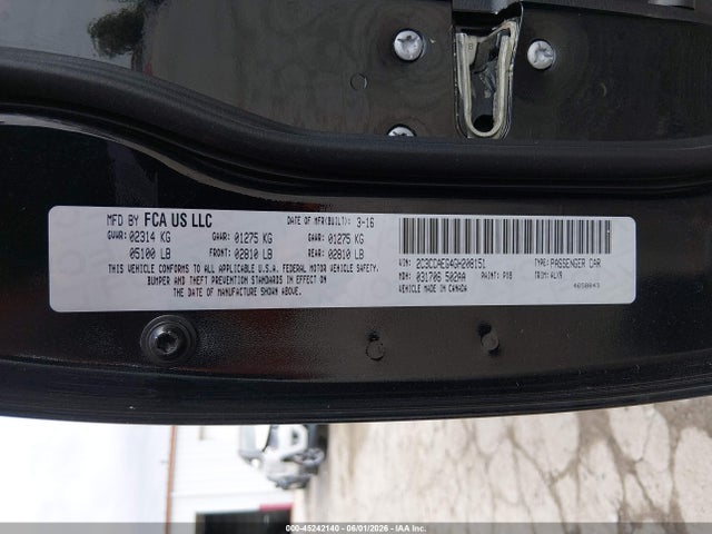 Aukcja sprzedaży 2016 Chrysler 300c, vin: 2C3CCAEG4GH208151, numer aukcji: 45242140