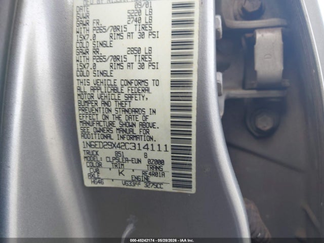2002 Nissan Frontier Xe-v6 მანქანა იყიდება აუქციონზე, vin: 1N6ED29X42C314111, აუქციონის ნომერი: 45242174