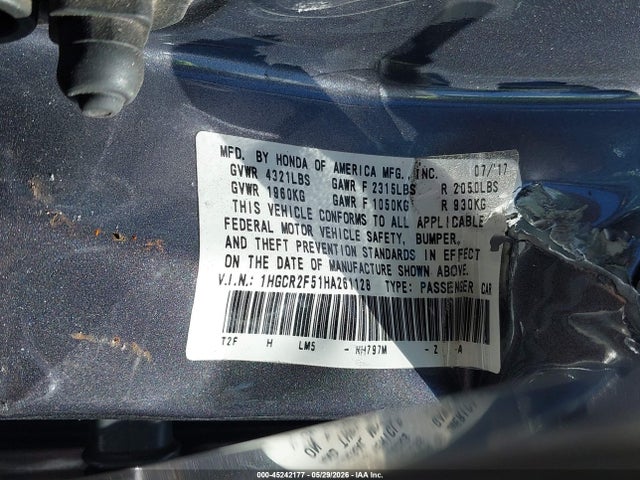 1HGCR2F51HA261128 Honda Accord Sport