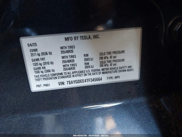 Tesla Model Y 2026 7SAYGDEE4TF345664 Image 9