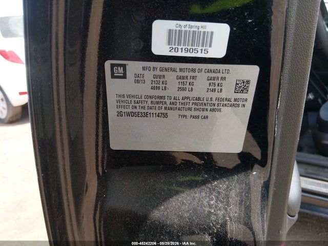 Продажа на аукционе авто 2014 Chevrolet Impala Limited Police, vin: 2G1WD5E33E1114755, номер лота: 45242206