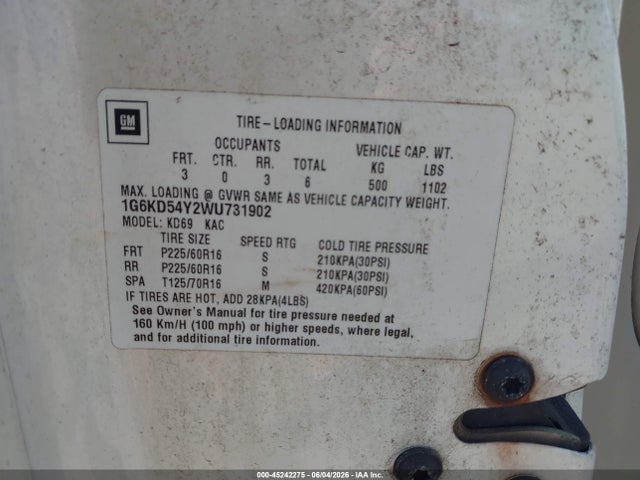 Продаж на аукціоні авто 1998 Cadillac Deville Standard, vin: 1G6KD54Y2WU731902, номер лоту: 45242275