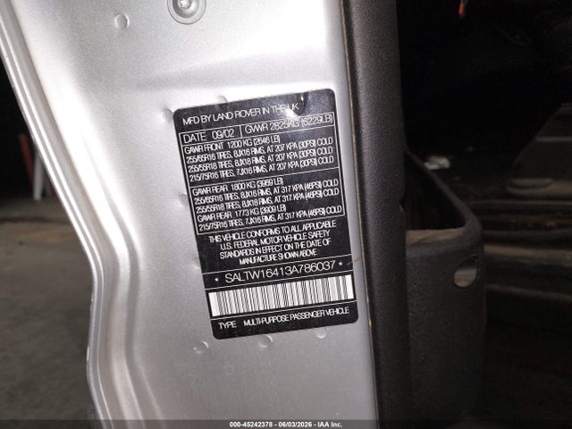 45242378 :رقم المزاد ، SALTW16413A786037 vin ، 2003 Land Rover Discovery Se مزاد بيع