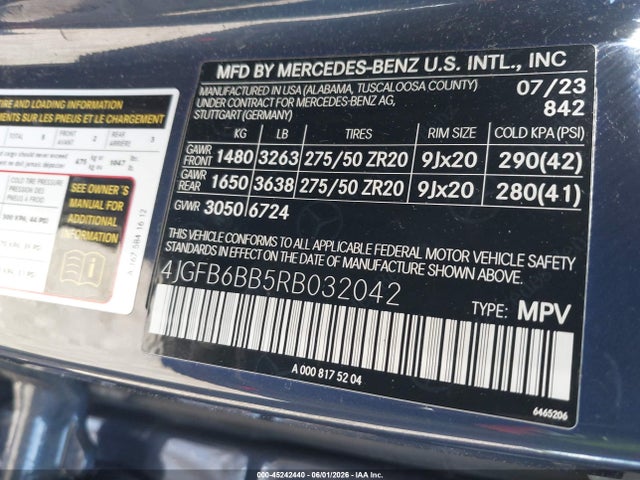 4JGFB6BB5RB032042 Mercedes-Benz Amg Gle 53 4matic+