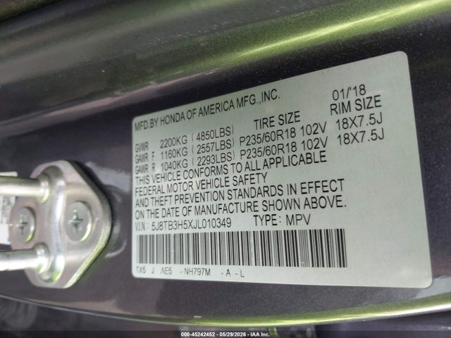 Acura Rdx Technology Package/w/technology/acurawatch Plus Pkg 2018 5J8TB3H5XJL010349 Image 9