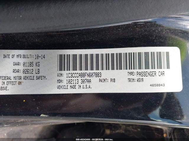 Продажа на аукционе авто 2015 Chrysler 200 Limited, vin: 1C3CCCAB8FN607883, номер лота: 45242488