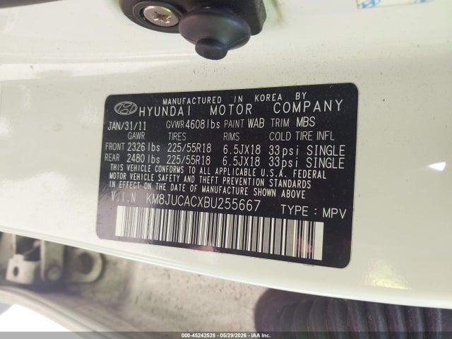 Aukcja sprzedaży 2011 Hyundai Tucson Limited, vin: KM8JUCACXBU255667, numer aukcji: 45242528