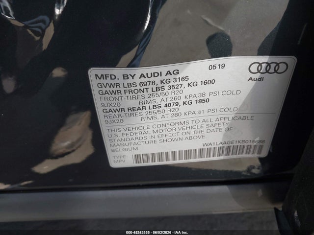 Audi E-tron Premium Plus 2019 WA1LAAGE1KB015688 Image 9