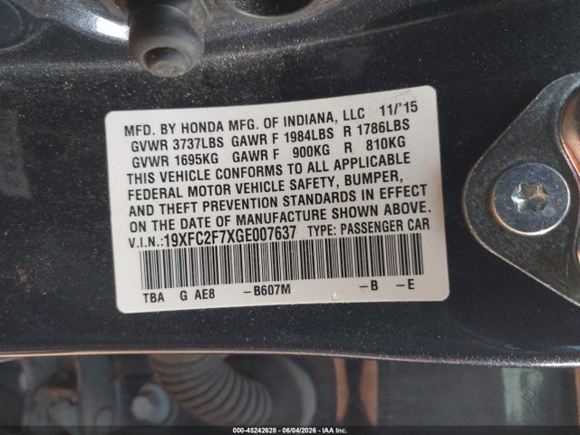Honda CIVIC EX 2016 19XFC2F7XGE007637 Image 9