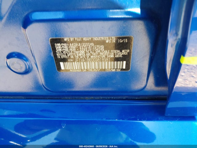 45242660 :رقم المزاد ، JF1VA1B60G9818981 vin ، 2016 Subaru Wrx مزاد بيع