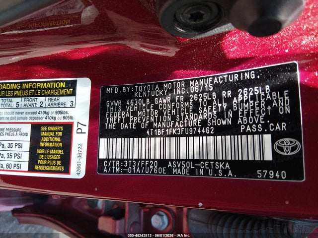 4T1BF1FK3FU974462 Toyota CAMRY SE