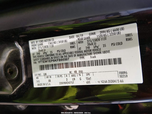 Ford F-150 Xlt 2019 1FTEW1EP8KFB95507 Image 9