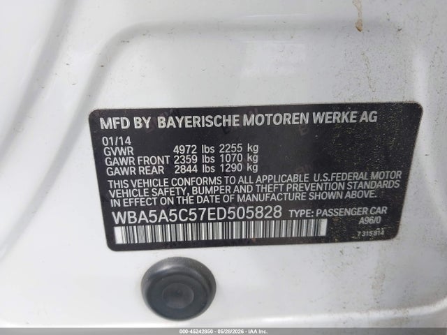 2014 Bmw 528i მანქანა იყიდება აუქციონზე, vin: WBA5A5C57ED505828, აუქციონის ნომერი: 45242850