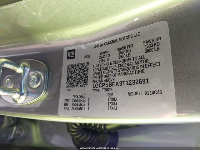 1GCPSBEK9T1232691 Chevrolet Colorado Wt