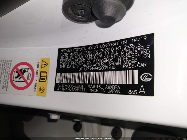 Продажа на аукционе авто 2019 Lexus Ux 250h F Sport, vin: JTHU9JBH9K2009706, номер лота: 45242901