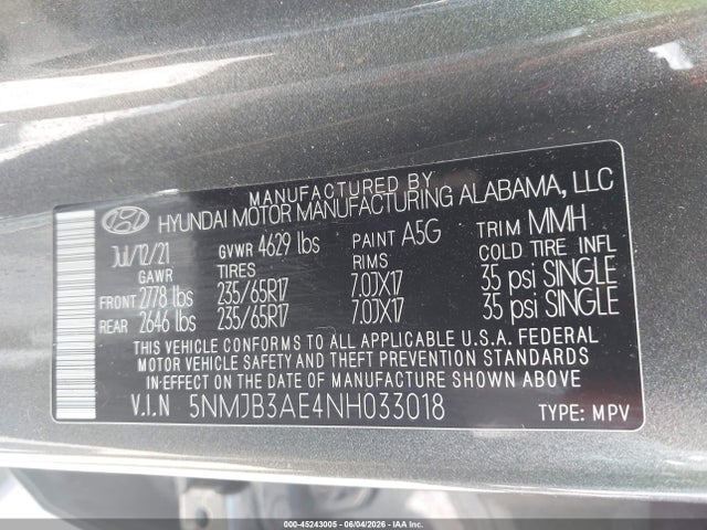 Hyundai TUCSON SEL 2022 5NMJB3AE4NH033018 Image 9