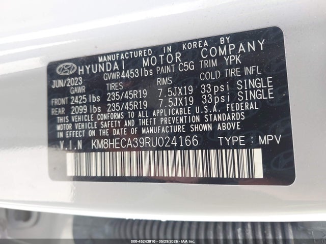 Hyundai Kona Limited 2024 KM8HECA39RU024166 Image 9