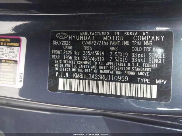 Hyundai Kona Limited 2024 KM8HE3A33RU110959 Image 9