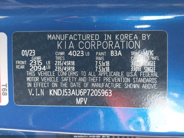 KNDJ53AU6P7205963 KIA Soul Gt-line