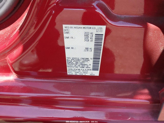 Продаж на аукціоні авто 2022 Nissan Altima Sr Intelligent Awd, vin: 1N4BL4CW5NN313388, номер лоту: 45243122