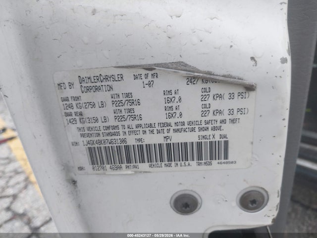 Aukcja sprzedaży 2007 Jeep Liberty Sport, vin: 1J4GK48K07W631306, numer aukcji: 45243127