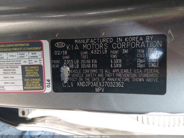 Aukcja sprzedaży 2018 Kia Soul Ev, vin: KNDJP3AEXJ7032362, numer aukcji: 45243186