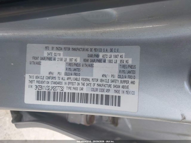 3MZBN1V32JM207732 Mazda Mazda3 Touring