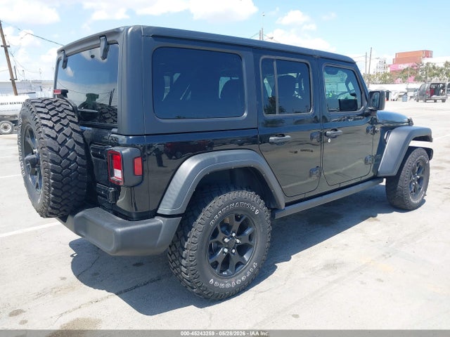 Продажа на аукционе авто 2021 Jeep Wrangler Unlimited Willys 4x4, vin: 1C4HJXDN2MW815026, номер лота: 45243259