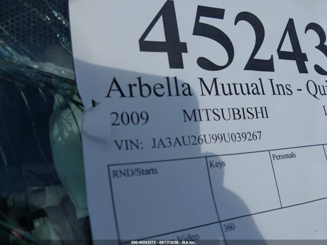 Продажа на аукционе авто 2009 Mitsubishi Lancer Es/es-sport, vin: JA3AU26U99U039267, номер лота: 45243273