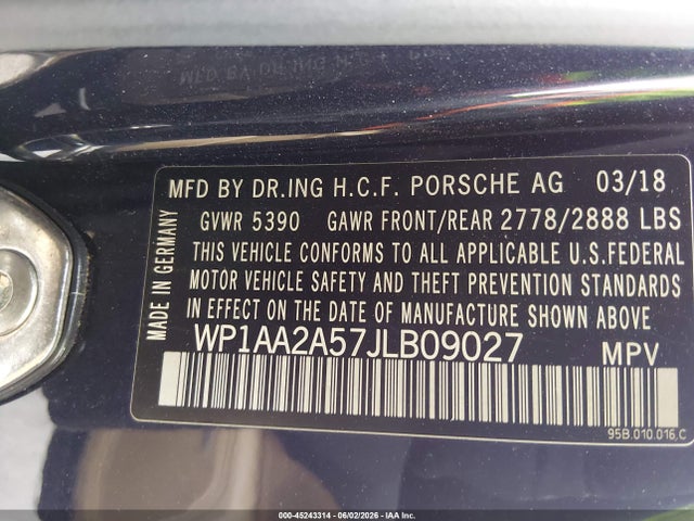 WP1AA2A57JLB09027 Porsche Macan