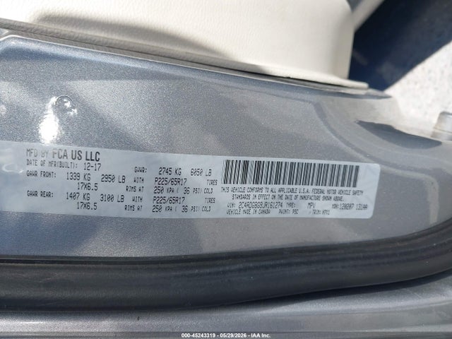 Aukcja sprzedaży 2018 Dodge Grand Caravan Se, vin: 2C4RDGBG9JR161274, numer aukcji: 45243319