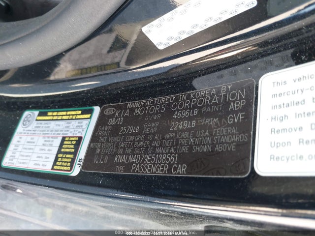 Aukcja sprzedaży 2014 Kia Cadenza Premium, vin: KNALN4D79E5138561, numer aukcji: 45243332