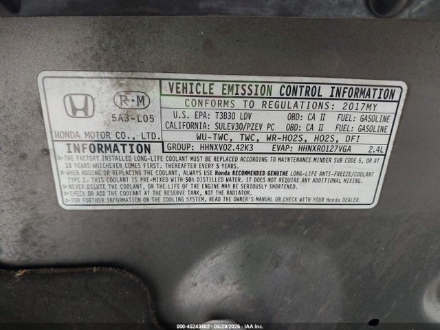1HGCR2F51HA237718 Honda Accord Sport