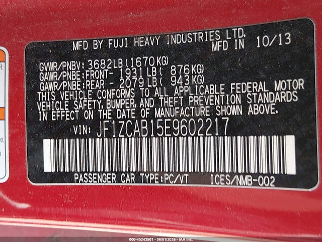 Subaru Brz Premium 2014 JF1ZCAB15E9602217 Image 9