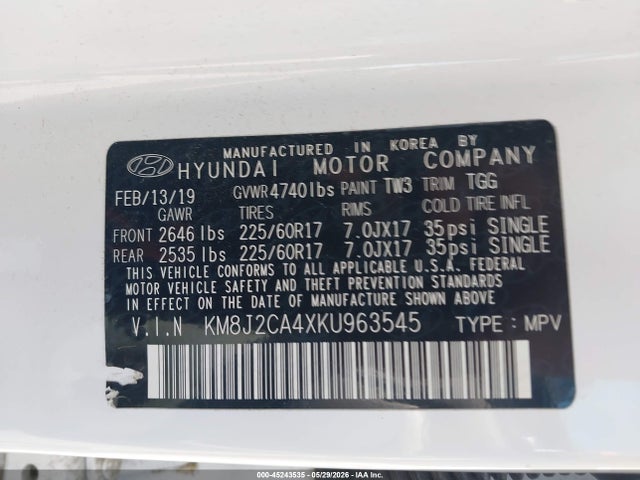 Hyundai TUCSON SE 2019 KM8J2CA4XKU963545 Image 9