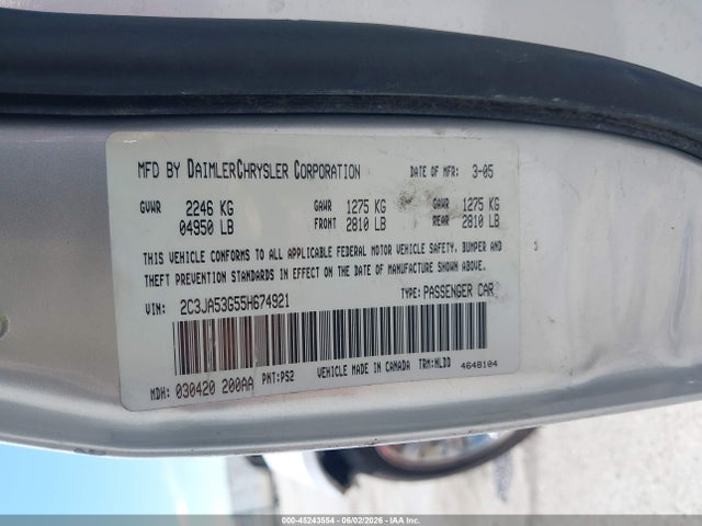 Продажа на аукционе авто 2005 Chrysler 300 Touring, vin: 2C3JA53G55H674921, номер лота: 45243554