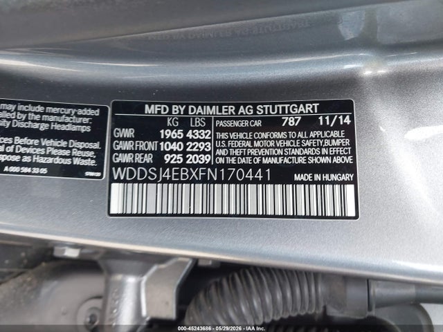 Mercedes-Benz CLA 250 2015 WDDSJ4EBXFN170441 Image 9